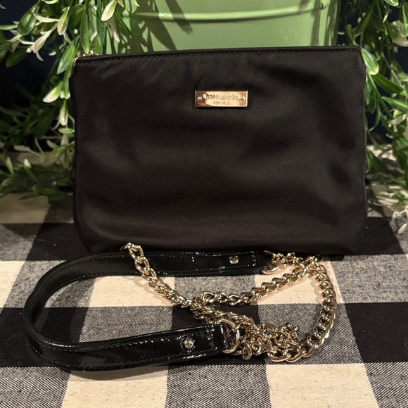 Kate Spade New York Black Satin Bow Purse HAVE COURAGE - Picture 4 of 5